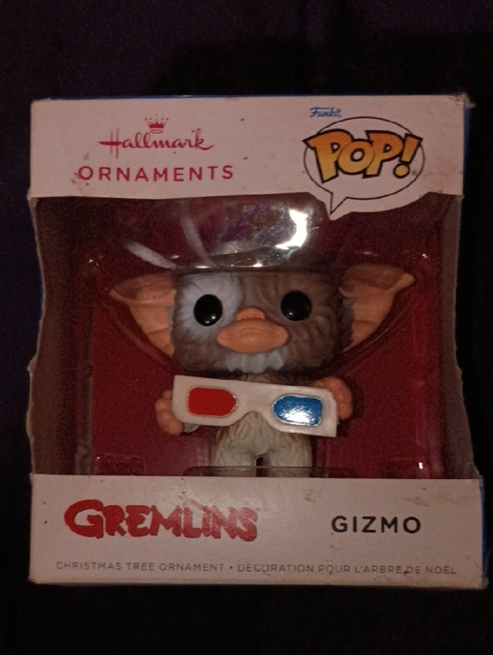 Hallmark POP! Gremlins Gizmo Ornament - Brown, White, Red, Blue
